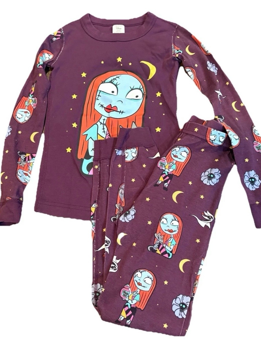 Hanna Andersson Halloween Nightmare before Christmas Sally Kids Pajama Set sz 12